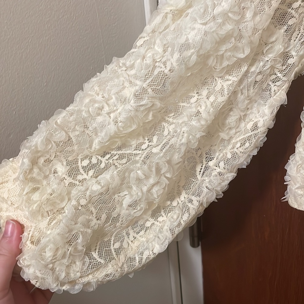 NWT Zara Organza Lace Shirt - Picture 7 of 11